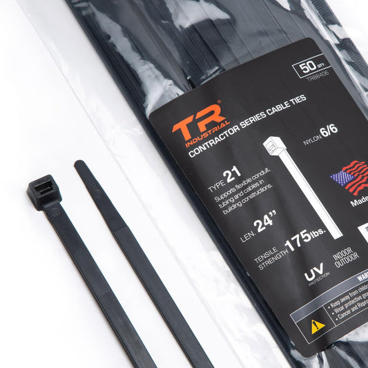 TR Industrial Contractor Series UV Cable Ties (50-Piece), 24", Type 21S, Made in USA