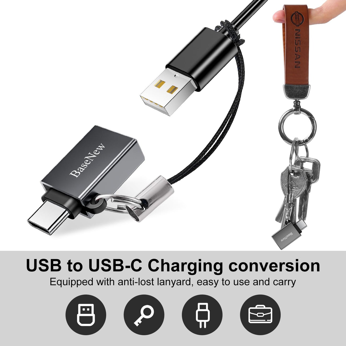 BaseNew USB C to USB Adapter 6 Pack,Type C to USB Adapter,USBC Male USBA Female OTG Adaptor,USBC Adapters for iPhone 17 16 15,MacBook Pro Air,iPad…