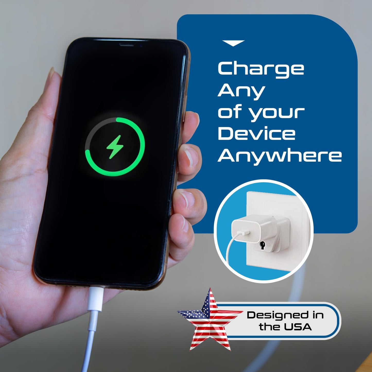 Ceptics Europe to US plug adapter, Type B USA Plug adapter compatible with plugs from Europe, India, and other countries - India to USA plug adapter…