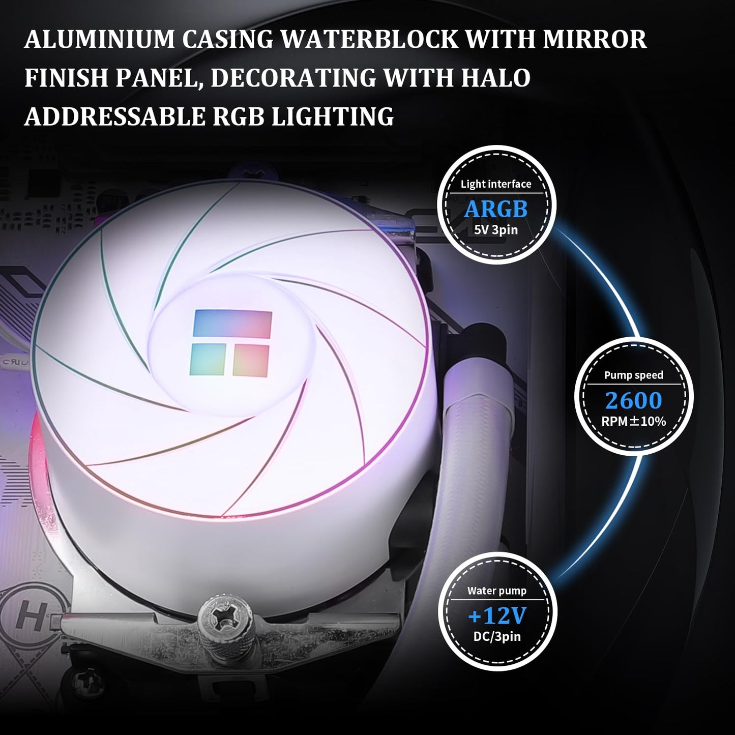 Thermalright Aqua Elite 360 White ARGB CPU Water Cooler, with 3 PWM Fans ARGB, 1550RPM Speed,for AMD/AM4/AM5, Intel