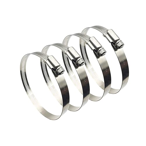 EesTeck 4Pcs 3" Adjustable 304 Stainless Steel Duct Clamps Hose Clamp Pipe Clamp Air Ducting Clamp worm drive hose clamps ?65mm-89mm?