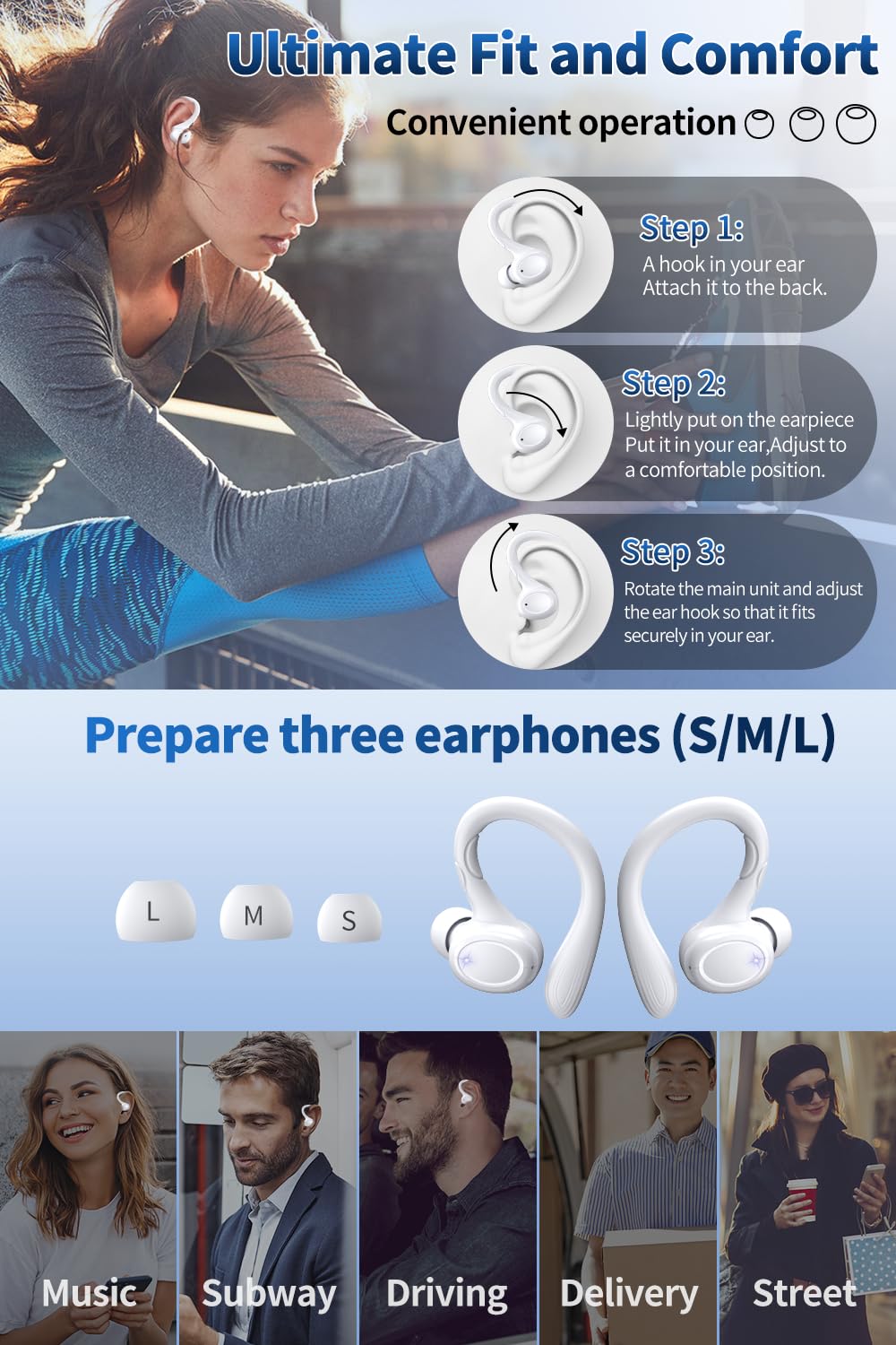 GJB Wireless Earbuds, 60H Playback Bluetooth 5.3 Headphones,Noise Cancelling Wireless Headphones with LED Battery Display, Mics Clear Call, IPX7…