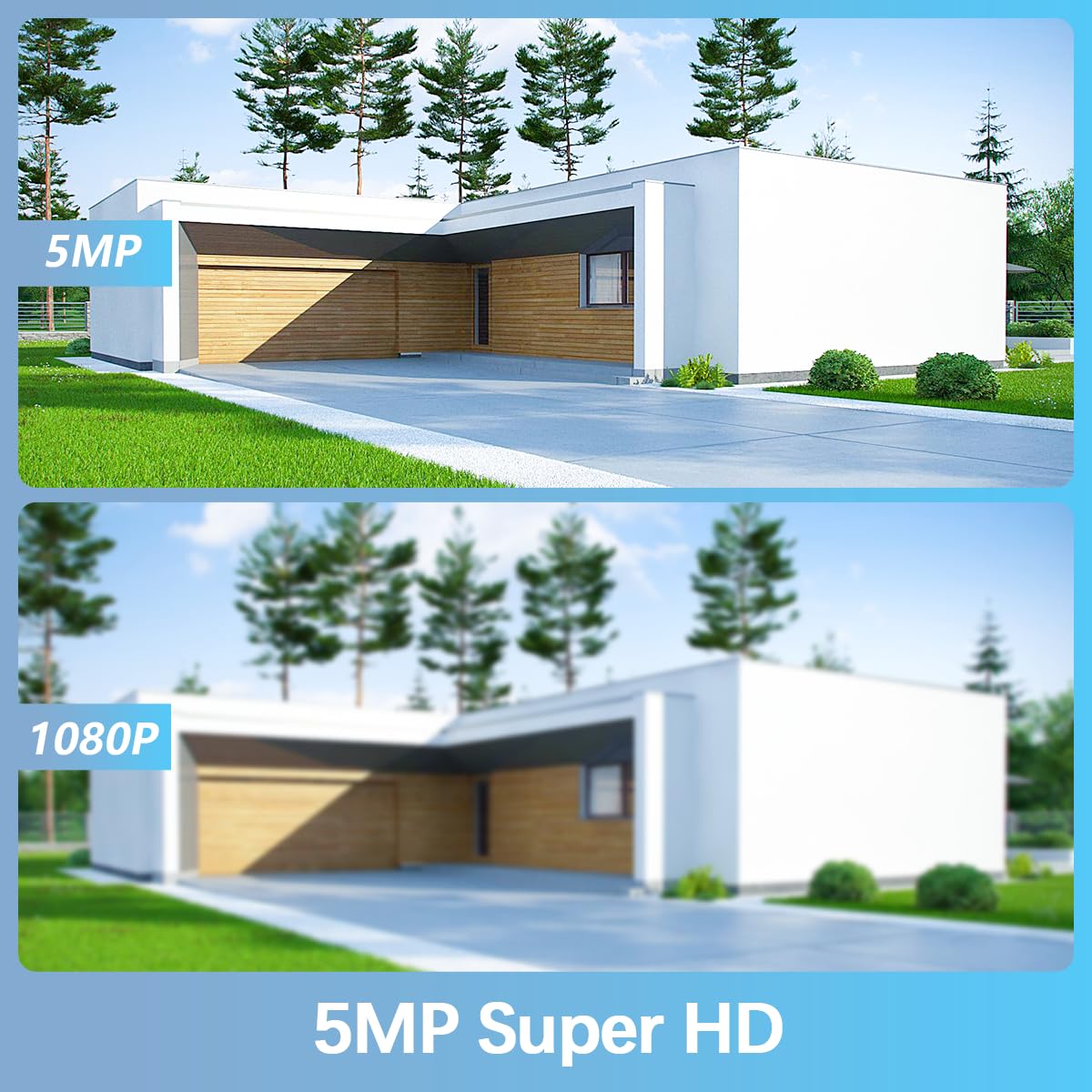 WEILAILIFE ?90ft Super Night Vision & 130°Ultra Wide-Angle? 2-Way Audio 5.0MP Outdoor Wired Extended Security Camera, Bullet Exterior Surveillance