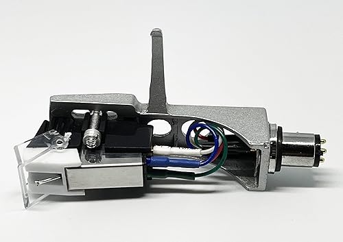 Cartridge and Stylus, Conical needle and Silver Headshell HSSS with mounting bolts for Numark TT1625, TT1520, TT100, TT, TT1, TT2, Limit