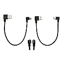 CERRXIAN 9Inch Mini USB Cable Combo Mini USB Right Angle & Left Angle Male to USB Type A 2.0 Right Angle Male Data Sync and Charge Cable