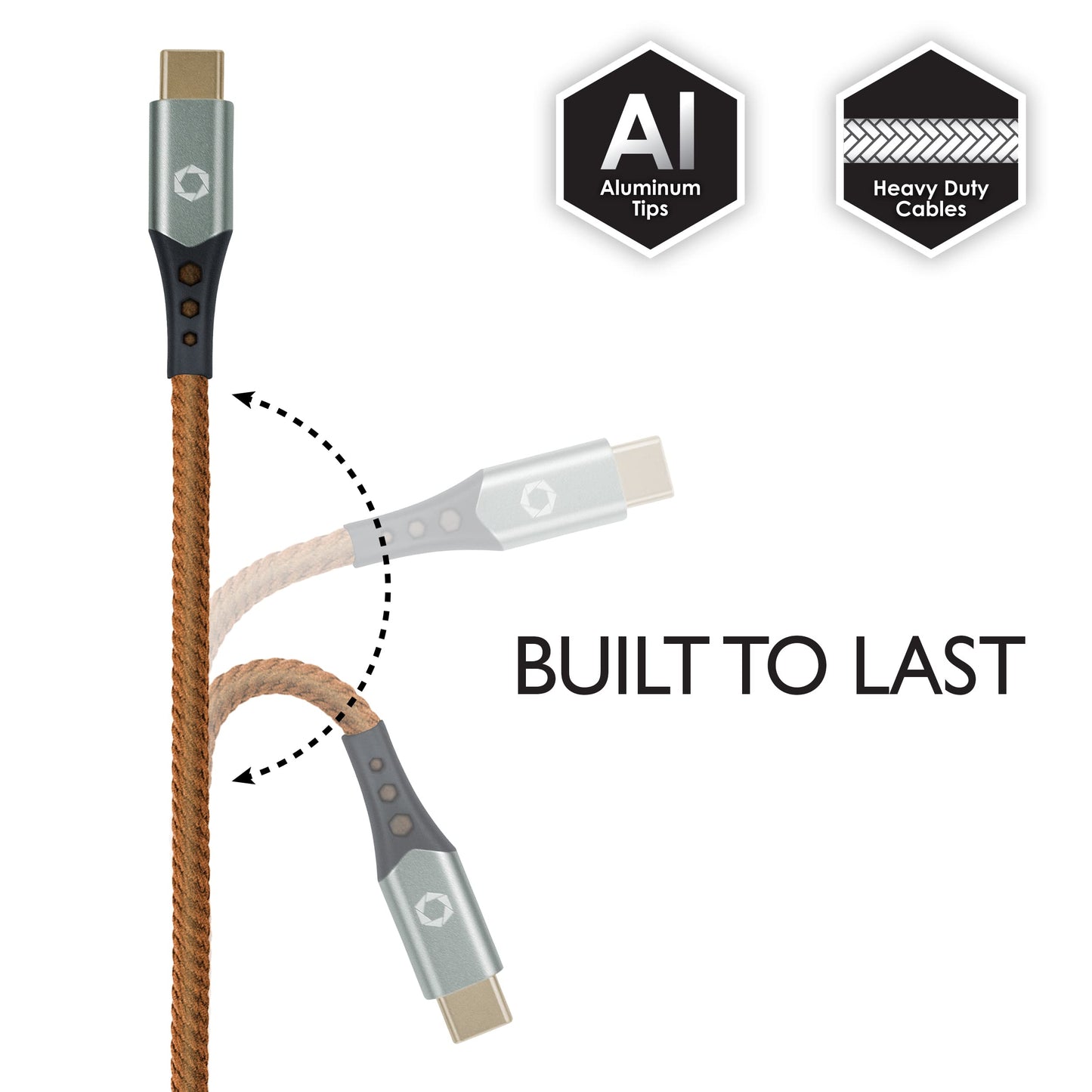 *Celltronix MCX Titanium 6FT Fast Charging Tangle Free Heavy Duty USB Cable with Type-C to Type-C Connectors. Built to Last! Includes Sync+Charge