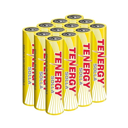 Tenergy Solla AAA Rechargeable NiMH Battery, 600mAh Solar Batteries for Outdoor Solar Lights, Patio Lights, Anti-Leak, 5+ Years Performance, 12 Pack…