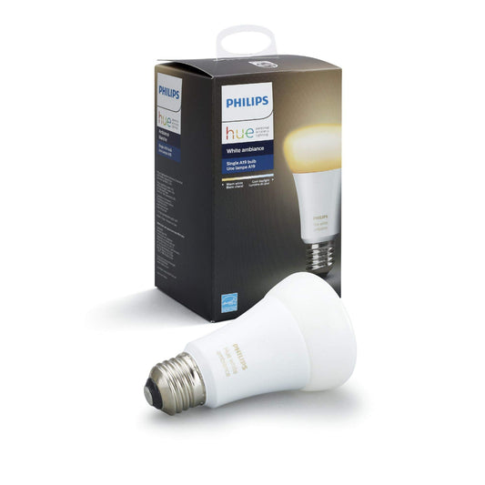 Philips - Hue White Ambiance A19 Wi-Fi Smart LED Bulb - California Residents - White (Hue Hub Required)