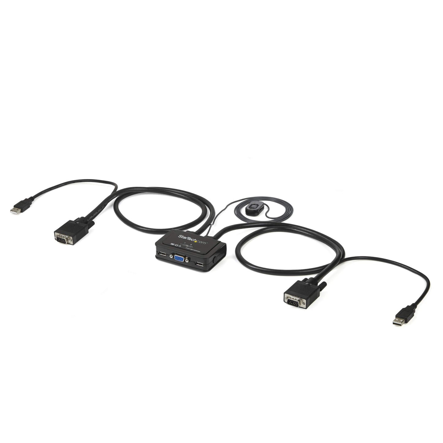 StarTech.com 2 Port USB VGA Cable KVM Switch USB Powered with Remote Switch Dual Port VGA KVM Switch