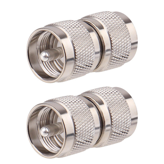 UHF PL-259 Coaxial Adapter 2 PCS - UHF Male RF Connector for CB & Ham Radios, Antennas, and Communication Equipment