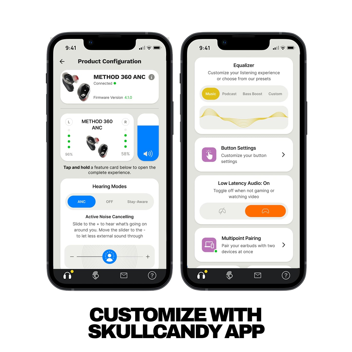 Skullcandy Method 360 ANC Wireless Earbuds with Sound by Bose - Cement