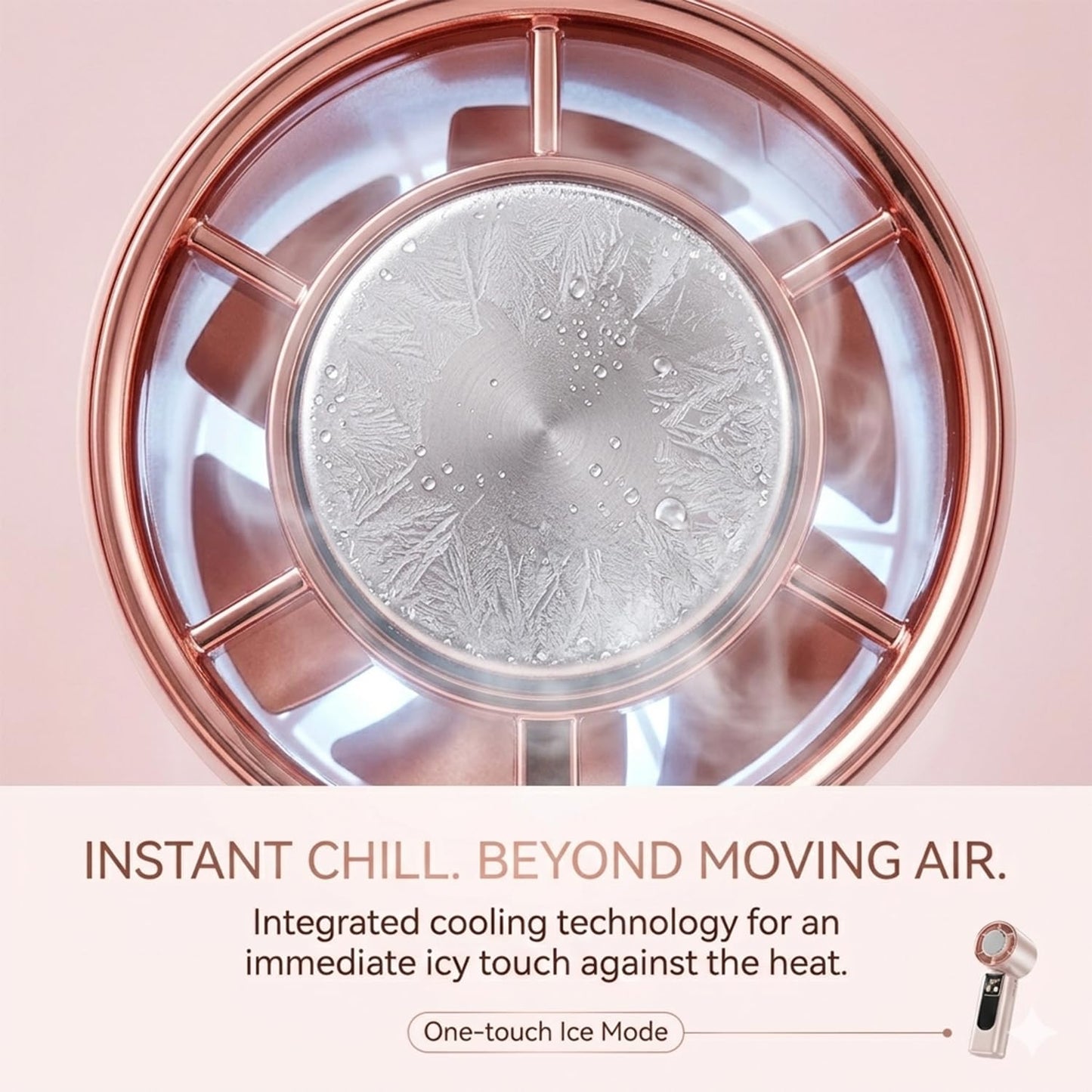 LONCIN Handheld Fan with Semiconductor Cooling Plate, 199 Speeds Portable Turbo Fan, LED Display Personal Small Fan, USB-C Rechargeable Cooling Fan