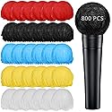 800 Pcs Disposable Microphone Covers, Non-woven Handheld Microphone Windscreens, Elastic Microphone Protective Covers, Individually Wrapped Mic Caps