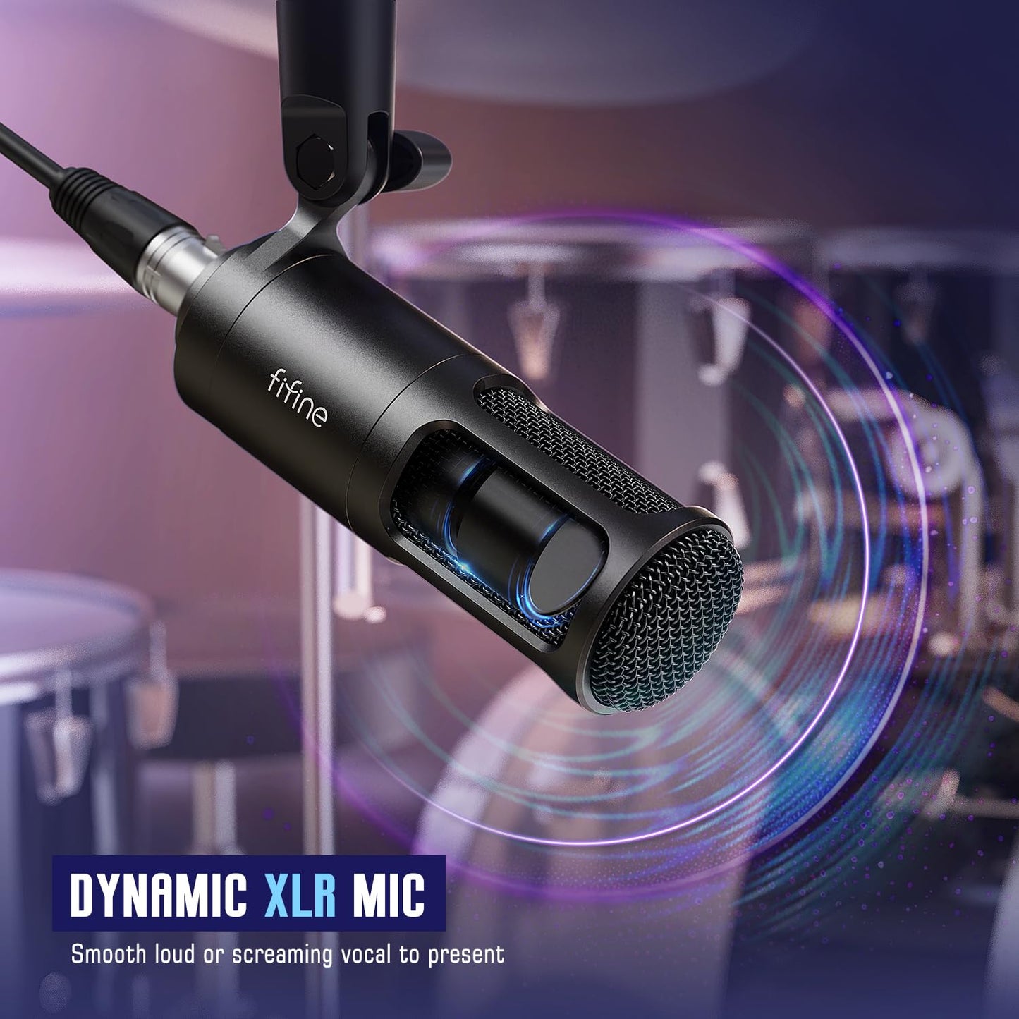 FIFINE Audio Equipment Bundle for Gaming Podcast, Streaming RGB Mixer Set with XLR Dynamic Vocal Microphone, Voice Recording Kit Set with Volume