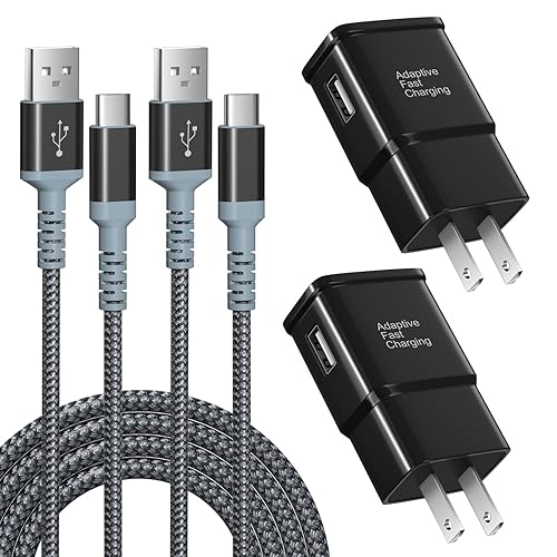 Adaptive Fast Charging Wall Charger with USB C Cable 10ft, Excgood USB Fast Charger Type C Charger Compatible for Galaxy S25 S24 S23 Ultra A15 A13