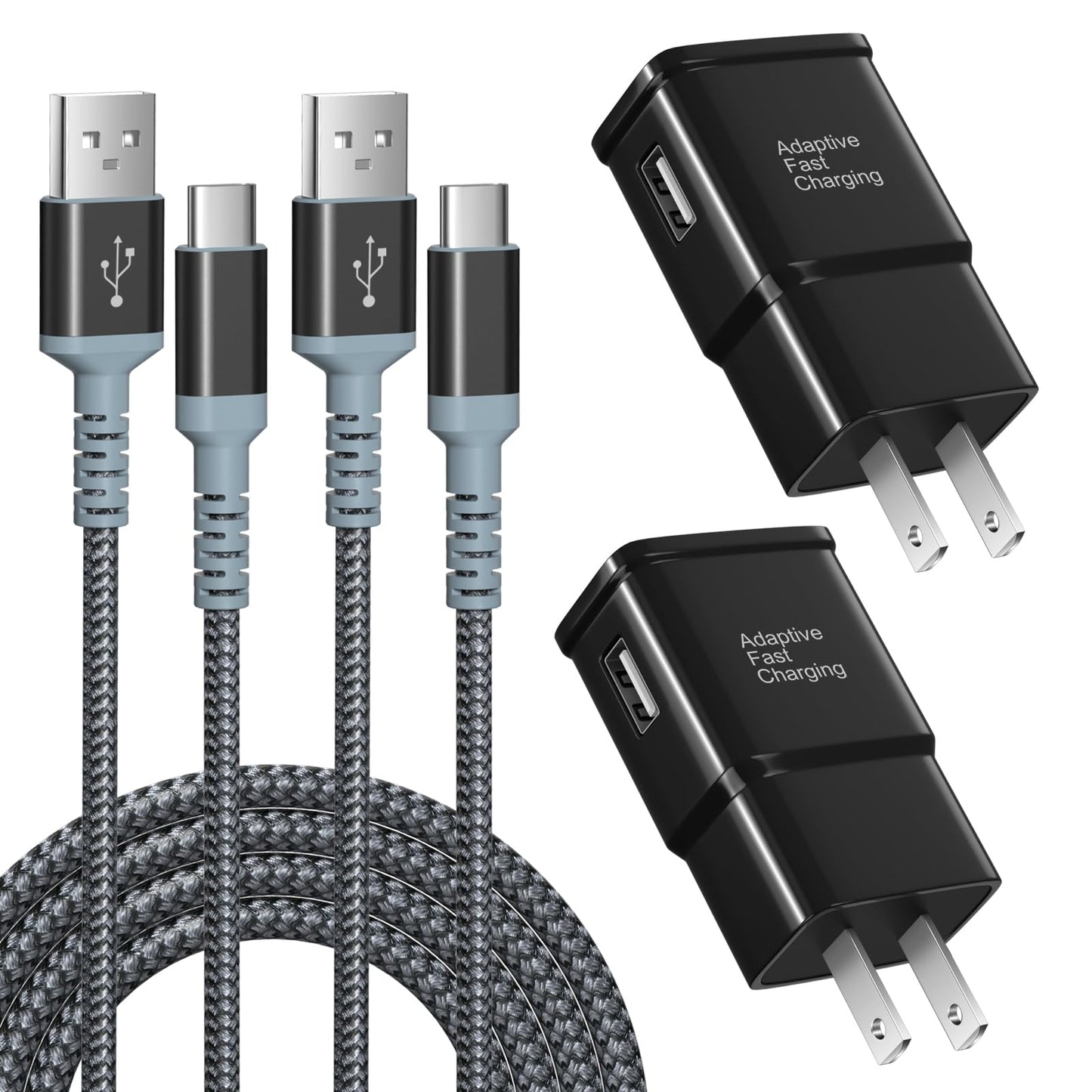 Adaptive Fast Charging Wall Charger with USB C Cable 10ft, Excgood USB Fast Charger Type C Charger Compatible for Galaxy S25 S24 S23 Ultra A15 A13