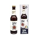 Miller Lite Bottle Shape Bluetooth Speaker with High-Fidelity Stereo, Splash Proof, 6H Playtime & AUX Port - Ideal for Outdoor, Indoor Parties