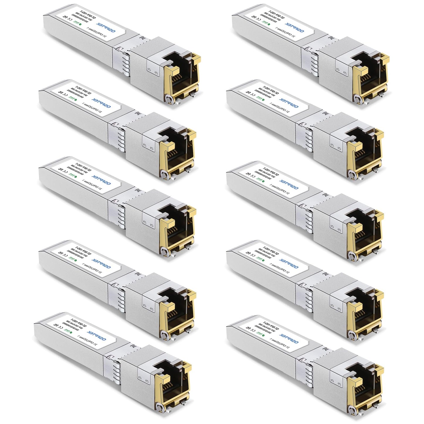 10GBASE-T SFP+ RJ45 Network Transceiver Module, 10Gb SFP to RJ-45 Copper Mini GBIC Low Working Temp Compatible with Cisco SFP-10G-T-S, Ubiquiti, Open