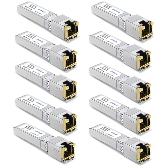 10GBASE-T SFP+ RJ45 Network Transceiver Module, 10Gb SFP to RJ-45 Copper Mini GBIC Low Working Temp Compatible with Cisco SFP-10G-T-S, Ubiquiti, Open
