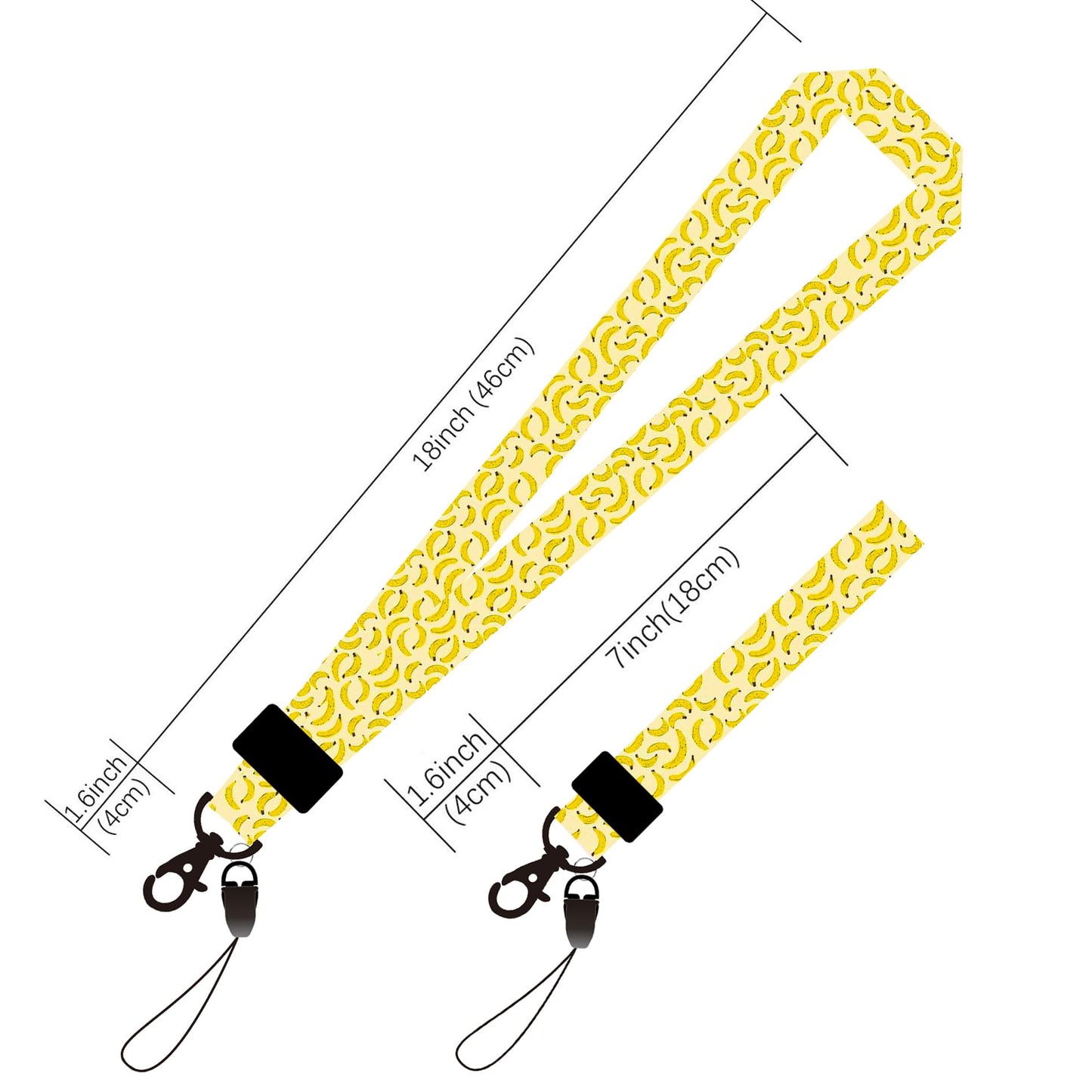 Cute Banana Style Neck Lanyard and Wristl Strap?with Keychain,for Student Teacher Doctor Driver Lawyer Office Accessories