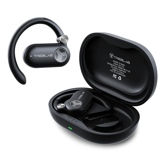 TREBLAB X-Open - True Open Ear Wireless Earbuds, Lightweight Comfort, Behind-Ear Fit, Immersive Sound, Dual Mic for Calls, 40H Playtime (Renewed)