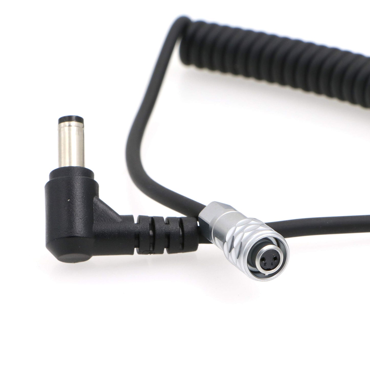 Uonecn Power Cable for Blackmagic Pocket Cinema Camera BMPCC 4K Weipu 2 pin Female to Right Angle DC Gold Mount V Mount Battery Coiled Cable