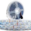 Tesfish 24V LED Strip Lights, 4 in 1 RGBWW RGB + Warm White 3000K 16.4ft Mixed Color Rope Light Strip SMD 5050 IP20 300 LEDs for Bedroom, Kitchen