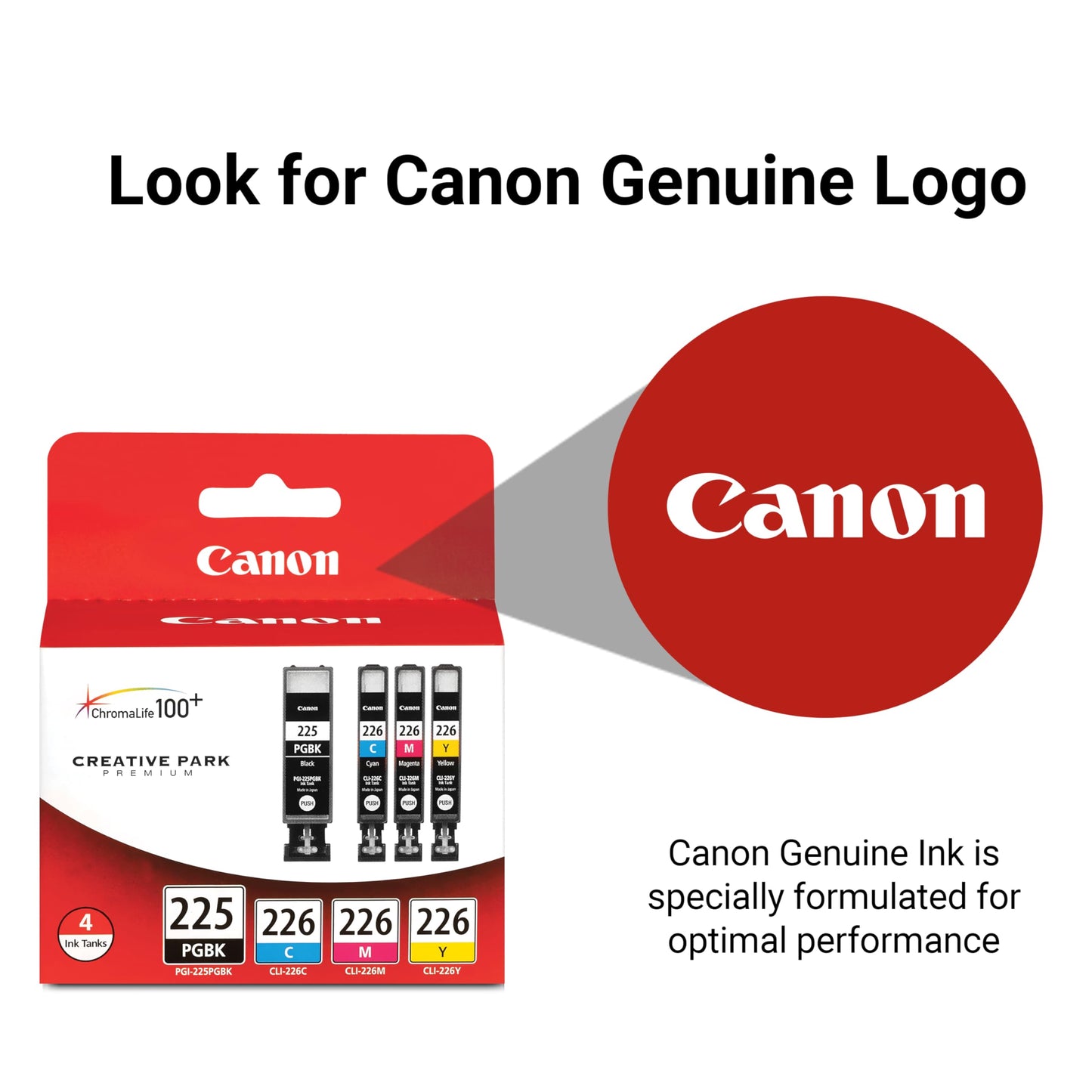 Canon PGI225/CLI226 Genuine Color Multi Pack, Compatible with iP4820, MG5220, MG5120, MG6120, MG8120, MX882, iX6520, iP4920, MG5320, MG6220, MG8220