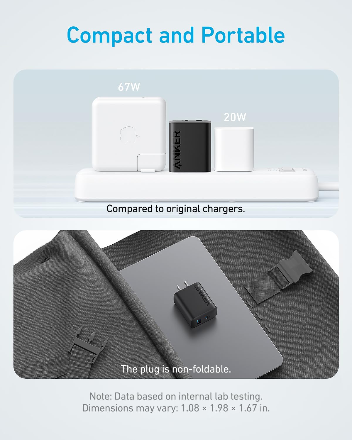 Anker iPhone Charger, 2-Pack 20W Fast USB C Charger Block, Type C Charger Fast Charging for iPhone 17/17 Pro Max/16 Series/iPad Pro and More (Black, 2