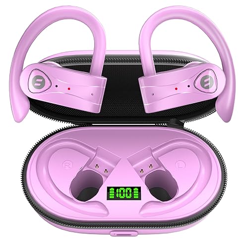 Bluetooth Headphones Noise Canceling 4 Mics Clear Call Stereo Bass Sound 60H Playtime Wireless Charging Case Over Ear Earphones LED Digital Display…