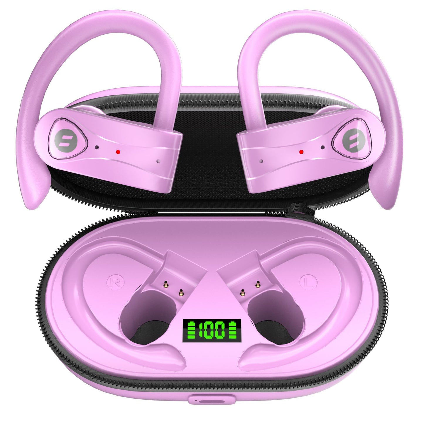 Bluetooth Headphones Noise Canceling 4 Mics Clear Call Stereo Bass Sound 60H Playtime Wireless Charging Case Over Ear Earphones LED Digital Display…
