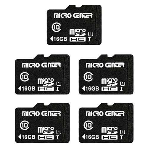 Micro Center 16GB Class 10 Micro SDHC Flash Memory Card with Adapter for Mobile Device Storage Phone, Tablet, Drone & Full HD Video Recording - 80MB/s