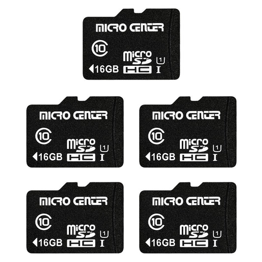 Micro Center 16GB Class 10 Micro SDHC Flash Memory Card with Adapter for Mobile Device Storage Phone, Tablet, Drone & Full HD Video Recording - 80MB/s