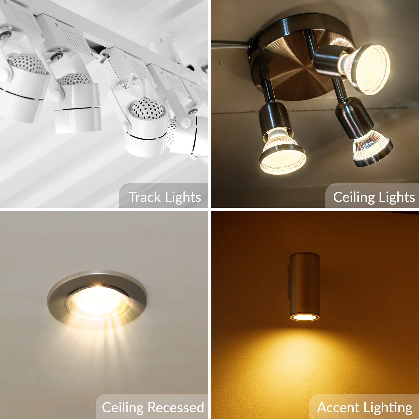Simba Lighting Halogen GU10 35W Spotlight 120V MR16, Glass Cover, 10 Pack