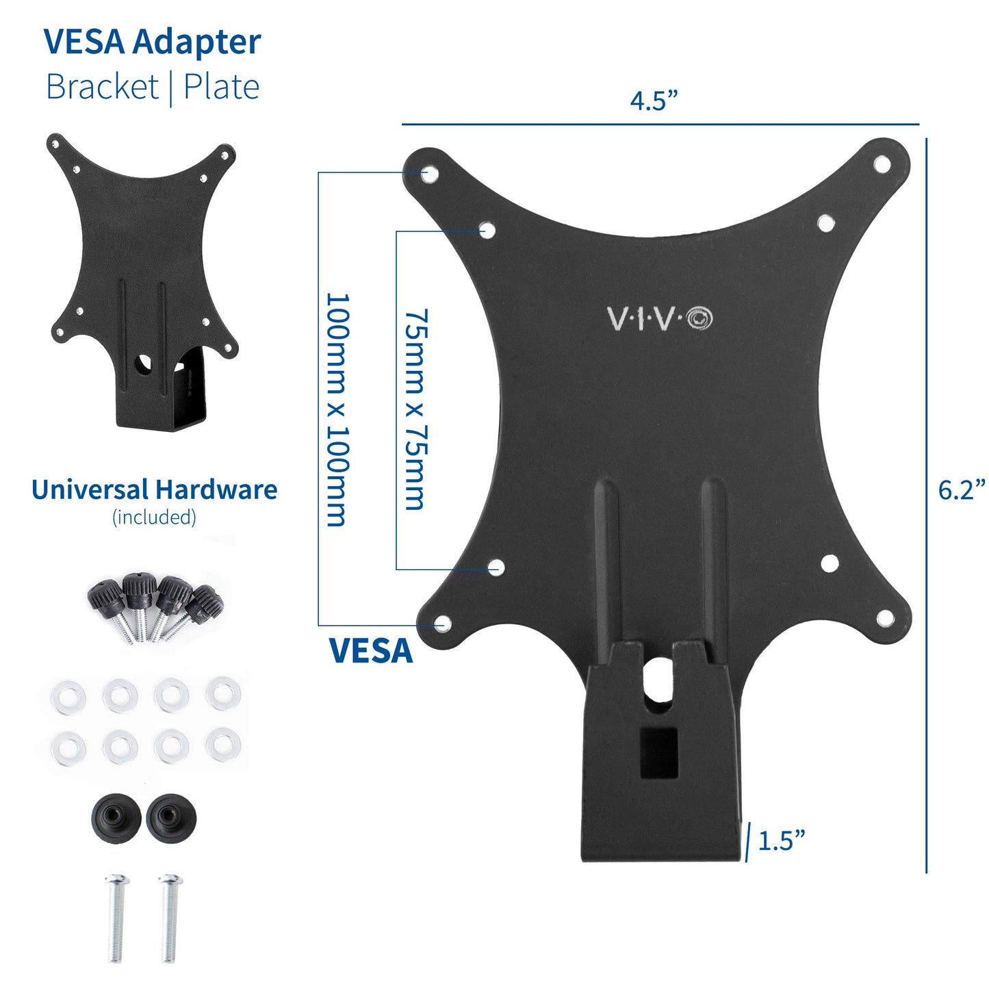 VIVO Quick Attach VESA Adapter Plate Bracket Designed for Dell Monitors S2218, S2318, S2319, S2418, S2419H, S2718, S2719, SE2419H, and More