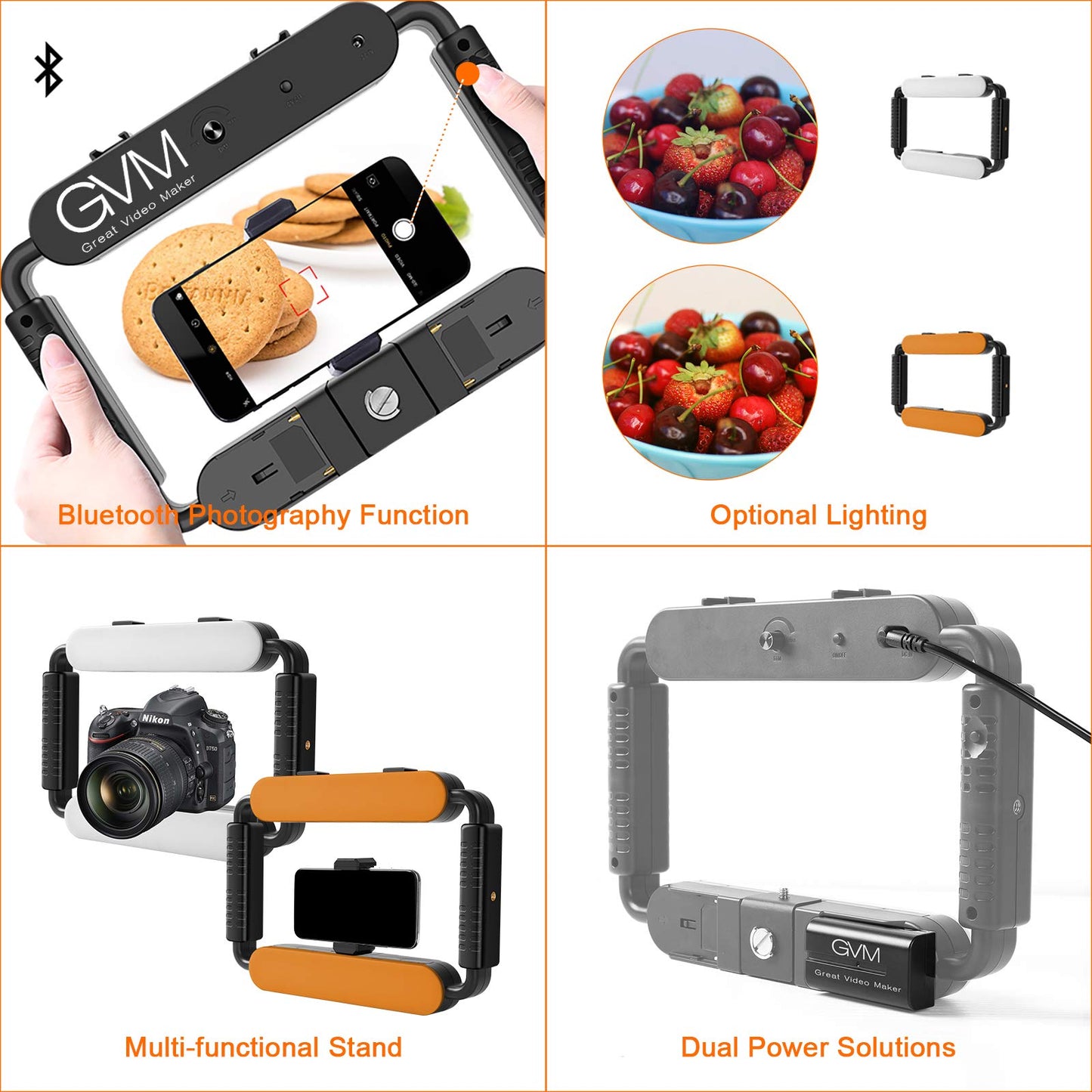 GVM Great Video Maker LED Ring Light 5600K Selfie Light, Smartphone Video Rig & Phone Video Stabilizer for Camera, Smartphone, Makeup, YouTube Setup