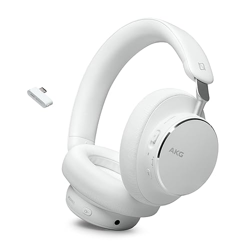 AKG N9 Hybrid - Wireless Over-Ear Noise Cancelling Headphones, 2.4GHz USB-C dongle and BT, Hi-Res Quality AKG Sound, True Adaptive Noise Cancelling…