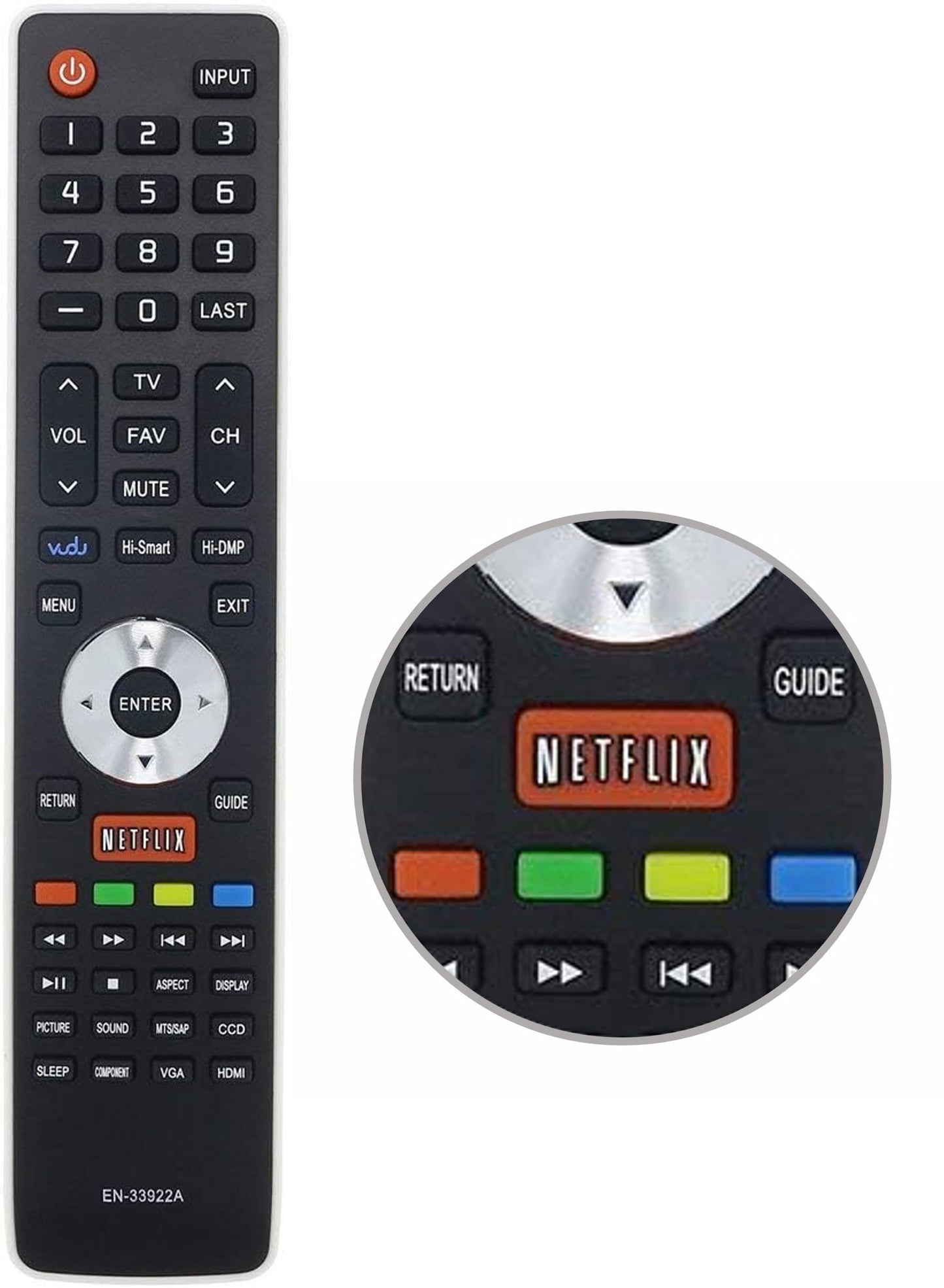 Universal for All Hisense TV Remote, Replacement Control EN-33922A for All Hisense-Smart-TV
