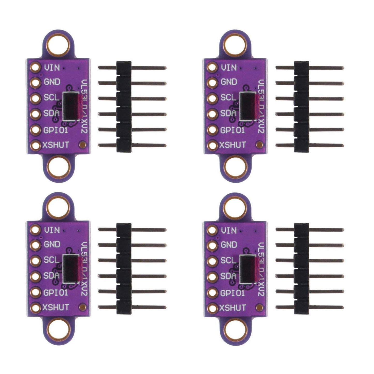 ALAMSCN VL53L0X Time-of-Flight (ToF) Laser Ranging Sensor Breakout VL53L0XV2 Laser Flight Distance Measurement Module I2C IIC for Arduino(Pack of 4)