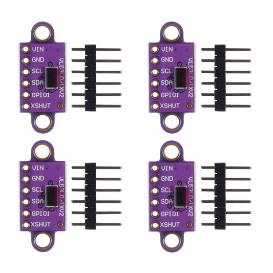 ALAMSCN VL53L0X Time-of-Flight (ToF) Laser Ranging Sensor Breakout VL53L0XV2 Laser Flight Distance Measurement Module I2C IIC for Arduino(Pack of 4)