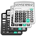 Splaks 4 Pack Standard Functional Desktop Calculator - Solar and AA Battery Dual Power Electronic Calculator with 12-Digit Large Display (2 Basic