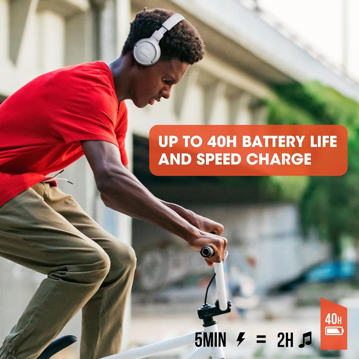 JBL Tune 510BT Wireless On-Ear Headphones Pure Bass Sound, Bluetooth 5.0, 40H Battery, Multi-Point Connectivity, Hands-Free Calls, Lightweight