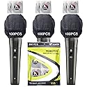 TENGYES 300 PCS (150 Pack) Microphone Hygiene Covers Disposable Non-Woven Handheld Mic Cover Windscreen Protective Cap for KTV Karaoke Recording Room