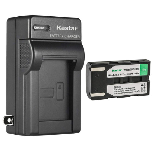 Kastar 1-Pack SB-LSM80 Battery and AC Wall Charger Replacement for Samsung SC-D366, SC-D371, SC-D372, SC-D375, SC-D453, SC-D455, SC-D457, SC-D557