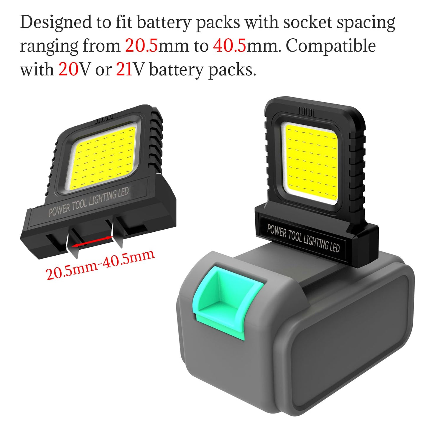 Battery Powered LED Flood Light for Electric Tools - Bright, Portable, and Versatile Outdoor Work Light (Battery Pack not Included) (Red)