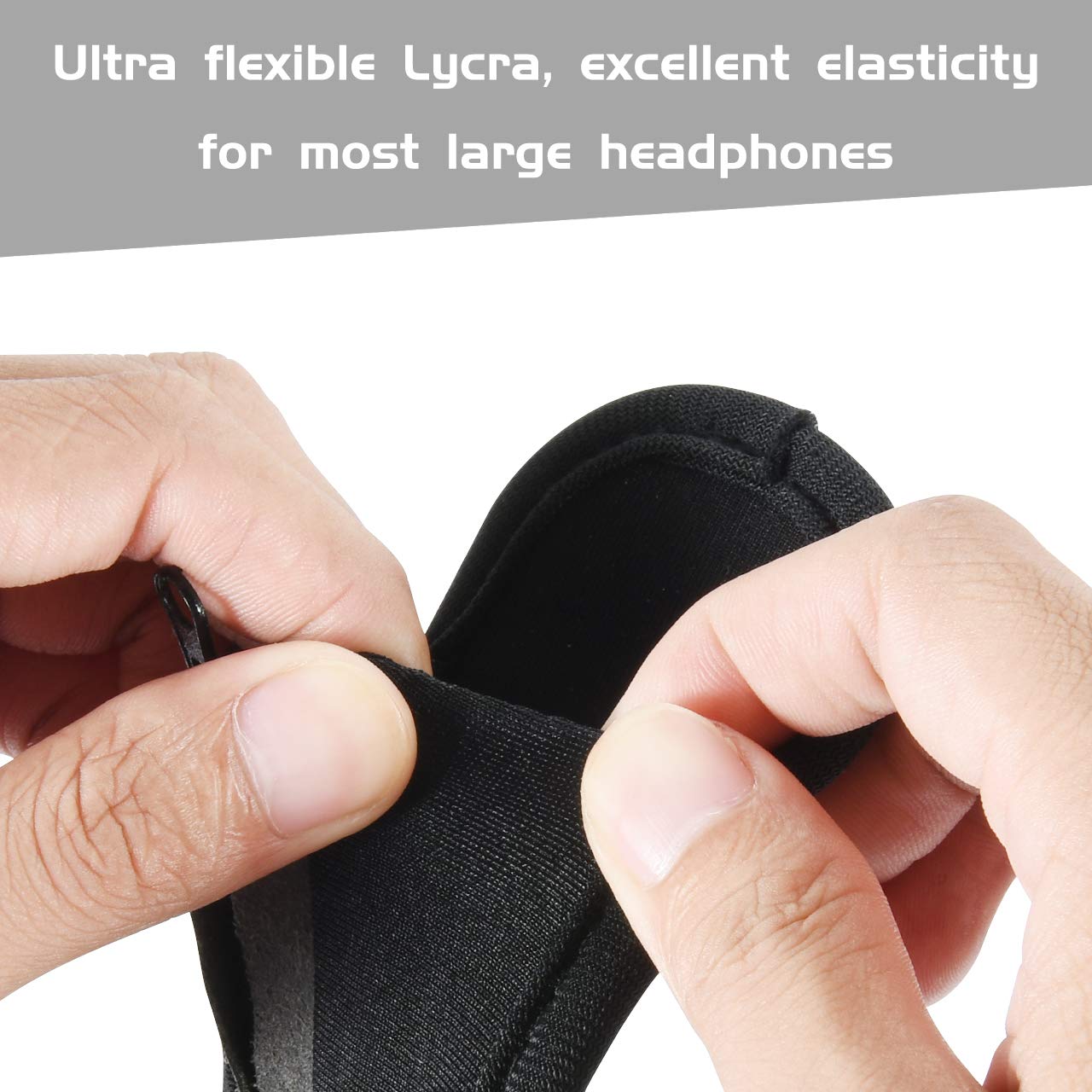 Large Sized Replacement Headband Cushion Pad Cover Head Band Protector with Zipper, Headband Cover Cushion Protector Pad for Headphones (Max