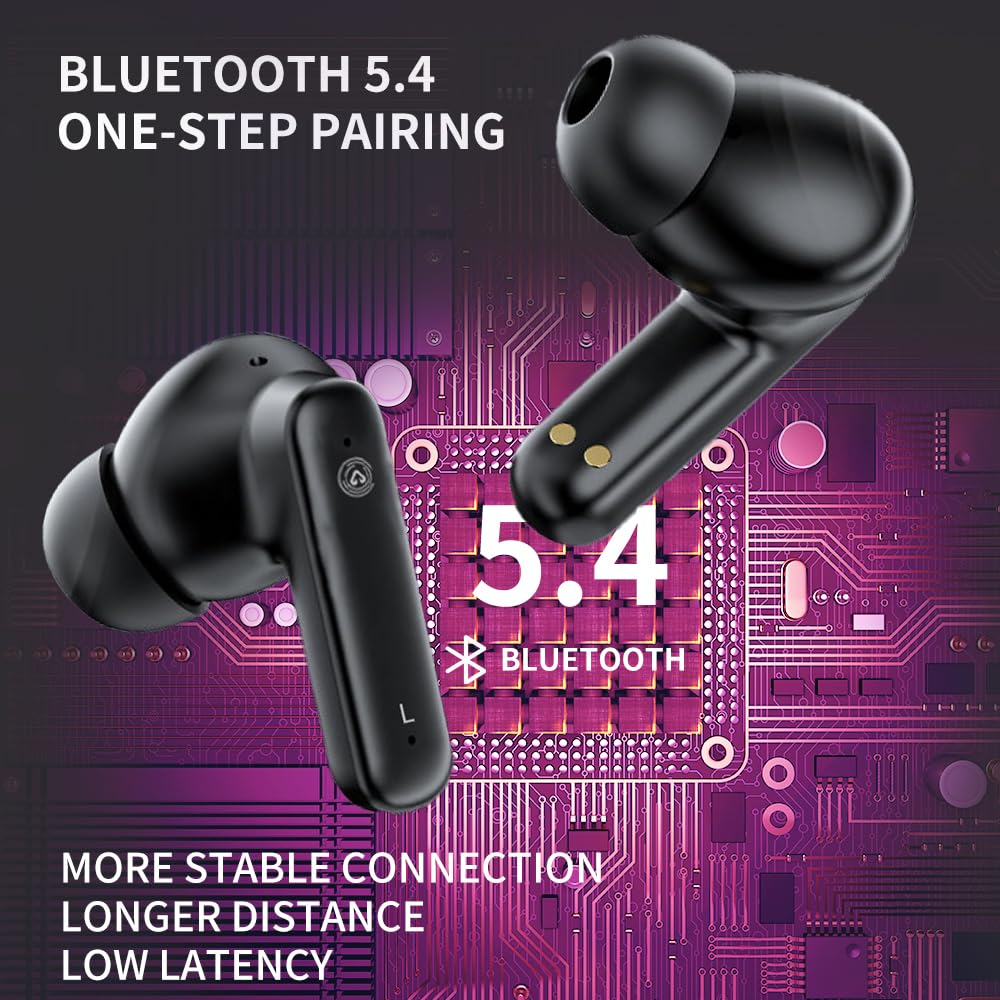 UMEGET LCD Full Screen Touching Earbuds Wireless 5.4 Bluetooth Headphone Screen Touching Earphones Calling ENC Active Noise Cancelling,in Ear Screen…