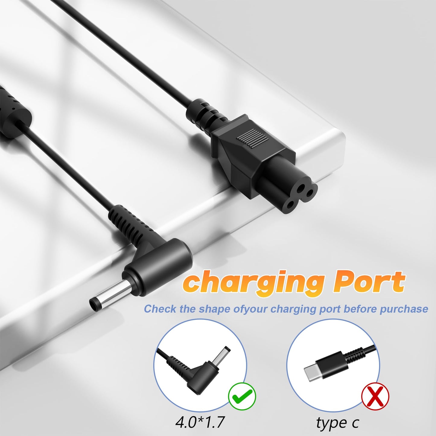 YBRUZRUB 65W Laptop Charger Replacement for Lenovo IdeaPad 3 1 5, IdeaPad 330 330S 320 310 S340 S145 510 520 710S, Yoga 710 510, Flex 4 5, V14 V15 V17