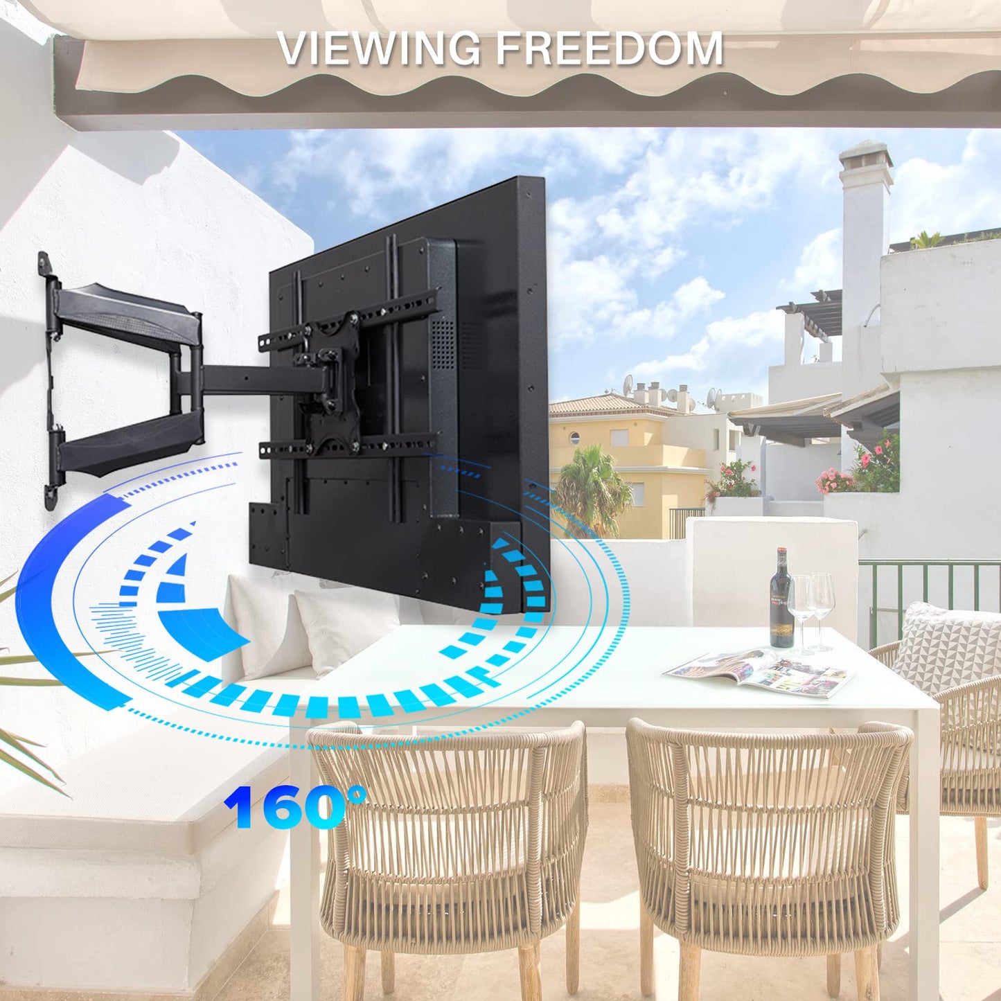 Sylvox Full Motion TV Wall Mount, TV Mount Bracket for 40-75 inch TVs, Dual Articulating Arms, Swivel and Tilt, Max VESA 600x400mm, Holds Up to 100lbs