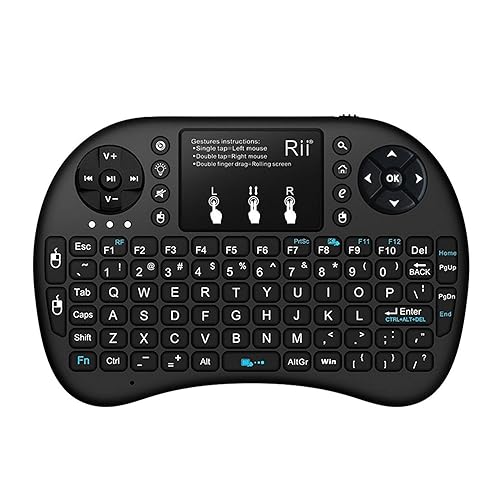 Rii i8 Mini 2.4GHz Wireless Touchpad Keyboard with Mouse for PC, PAD, XBox 360, PS3, Google Android TV Box, HTPC, IPTV (2.4G Black)